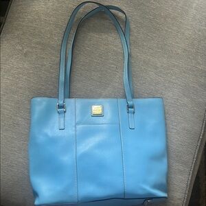 Dooney & Bourke Blue Leather Tote Bag